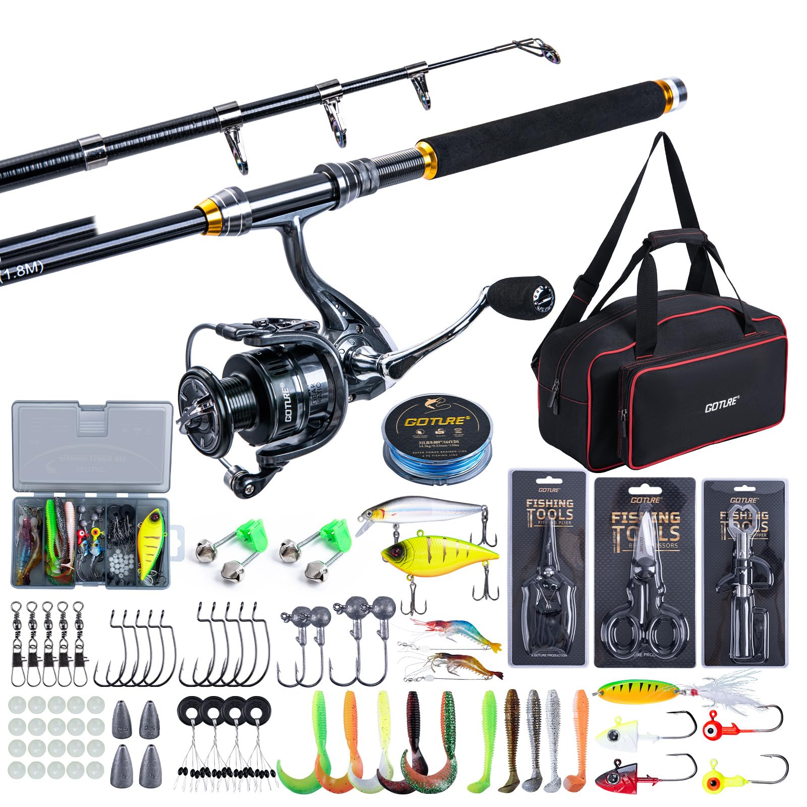 Reel Bag - Goture Canna da pesca telescopica e