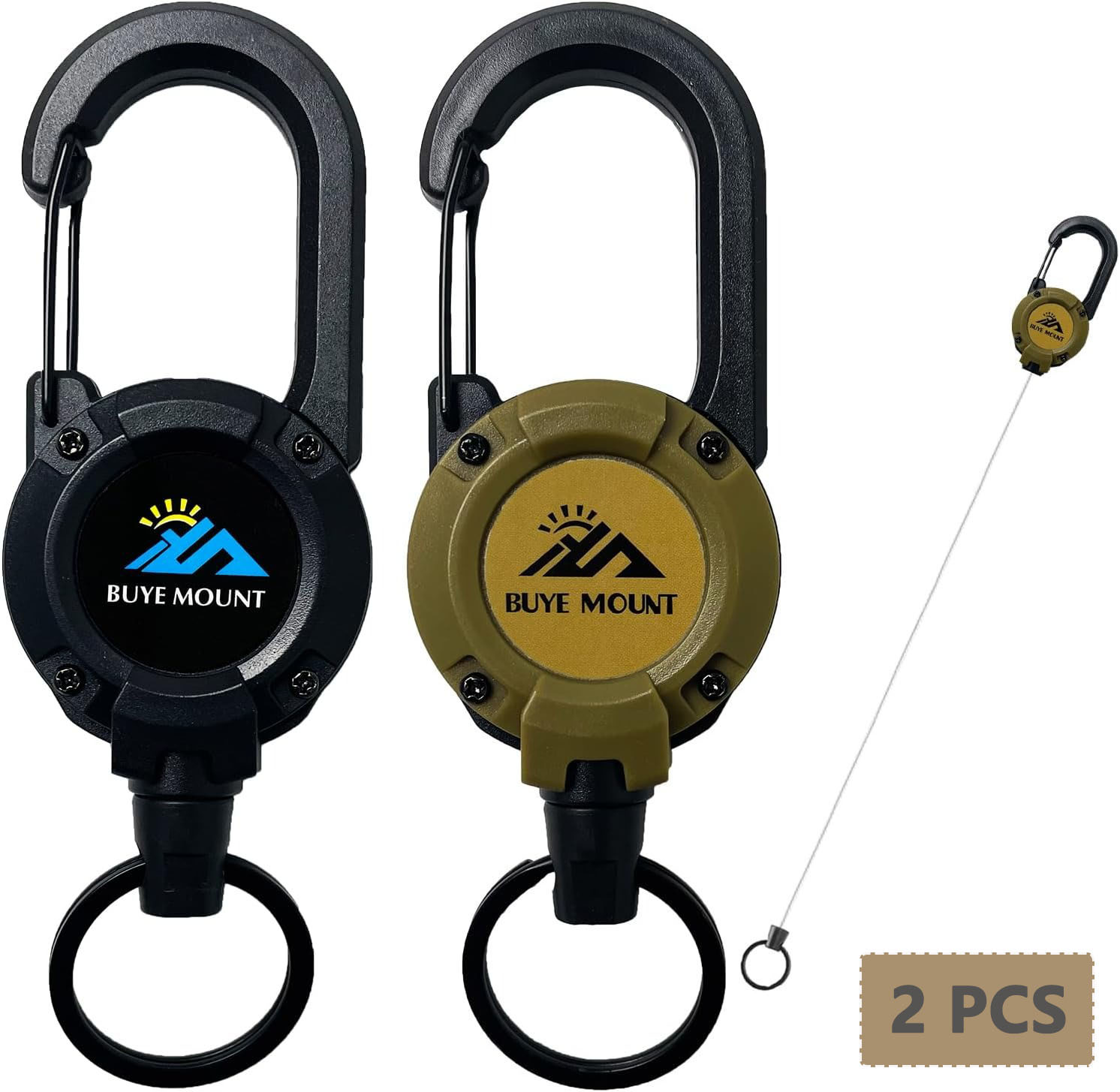 Conventional Reel - Set di 2 Portachiavi Retrattili Resistenti,