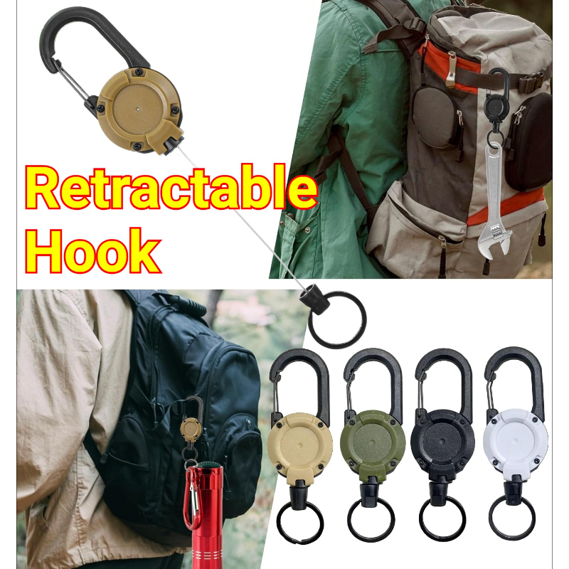 Reel Bag - 1/2/4 Pezzi Portachiavi Estensibili Retrattili con