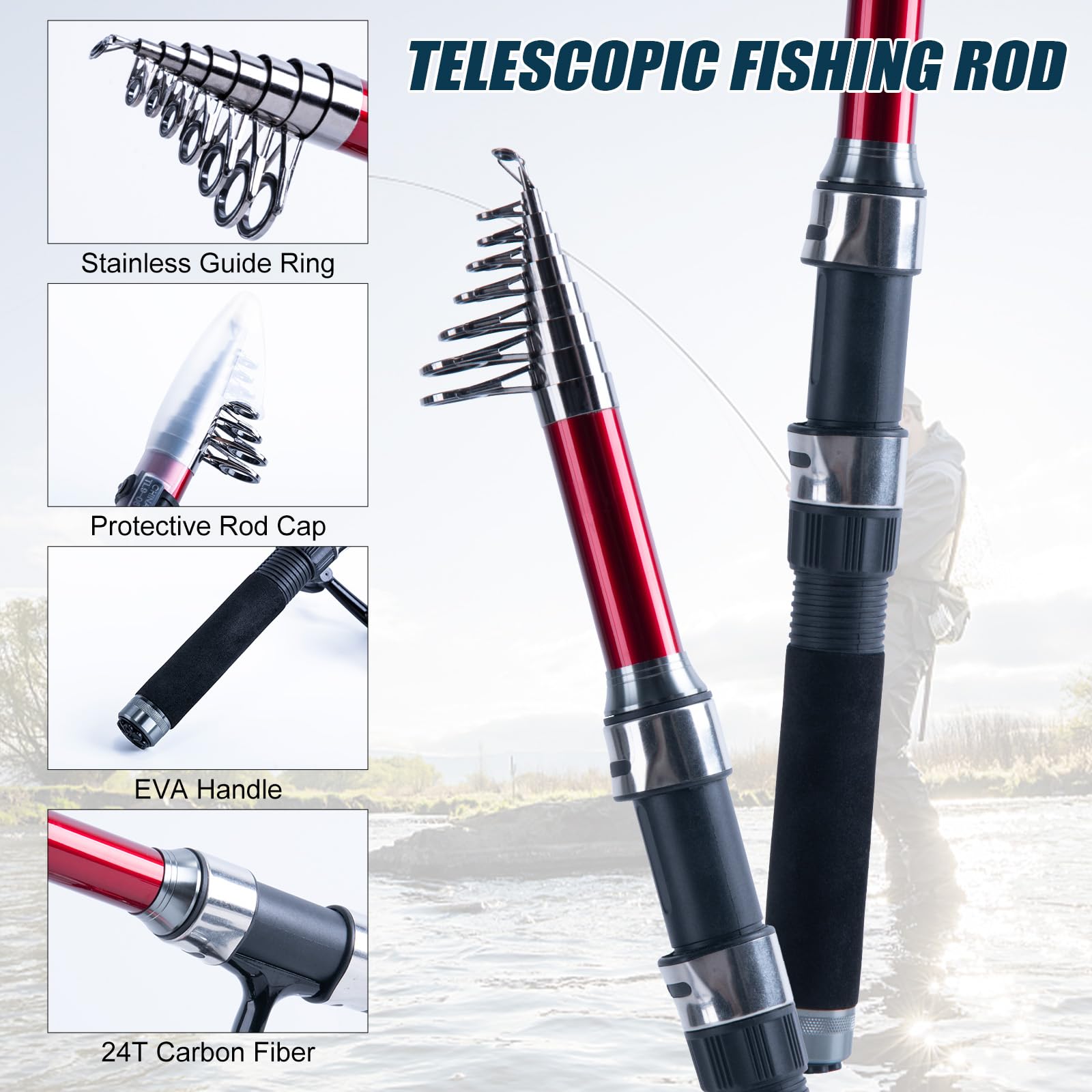 Goture 2 canne da pesca e 2 mu - Reel Bag recensione e prezzo